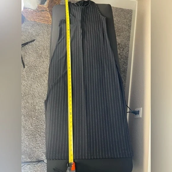 BANANA republic twist racer back dress, side slit, black pin stripe, small - Picture 7 of 11